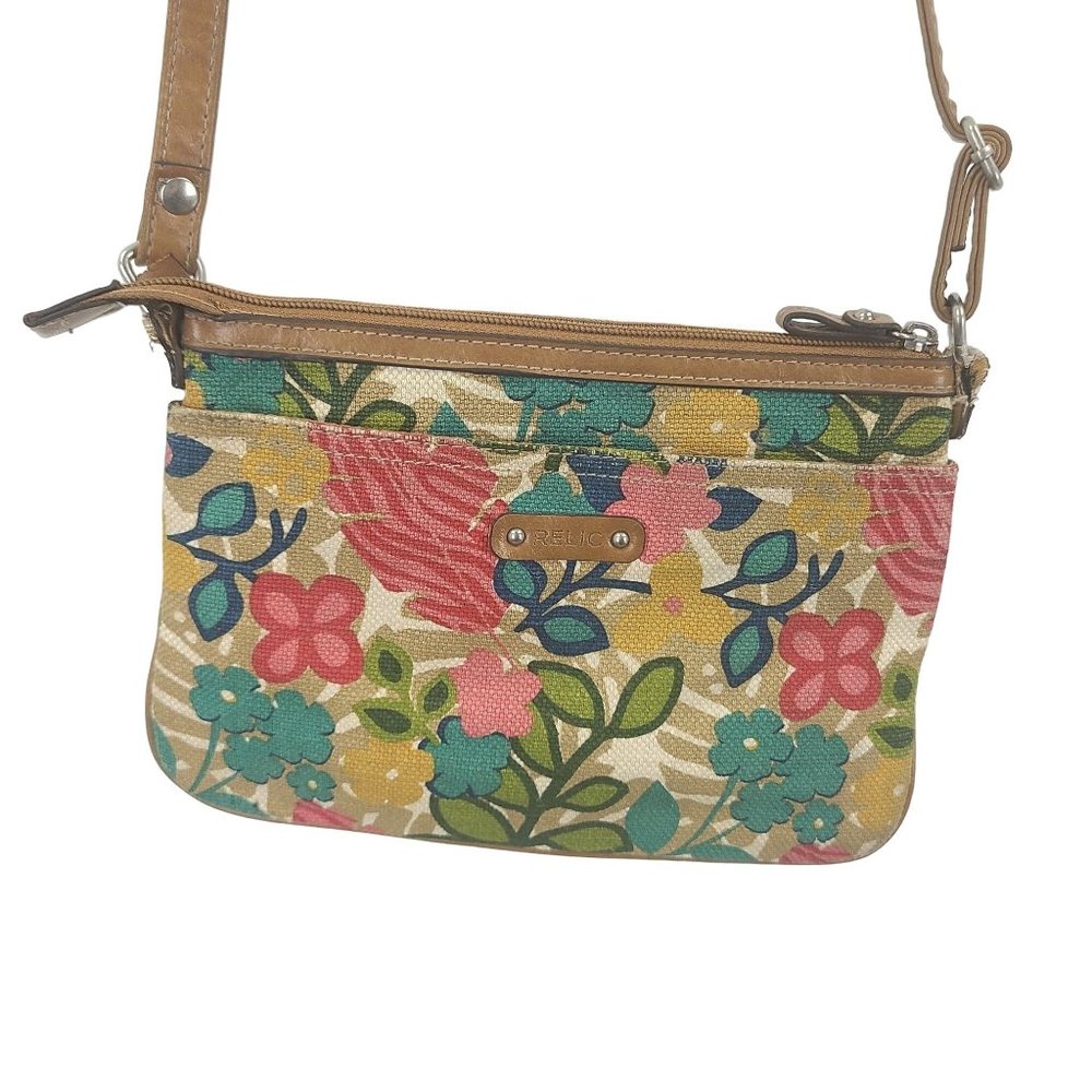 Relic Crossbody Floral Canvas Bag Damaged Straps